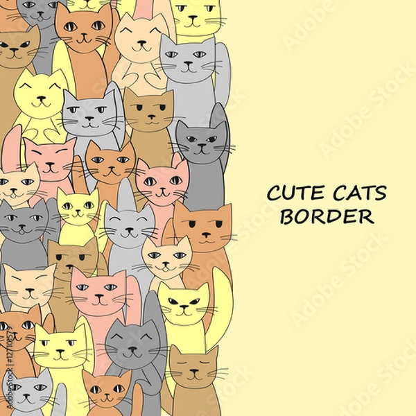Obraz Vertical cats banner with place for text