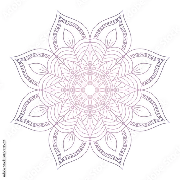Fototapeta Flower Mandala. Vintage decorative elements. Oriental pattern, v