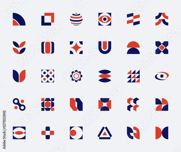 Obraz BAUHAUS GEOMETRIC VECTOR SHAPES Set 2