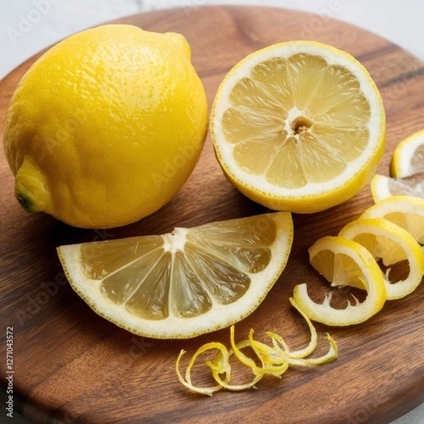 Obraz Lemon Variety: Whole, Halved, Sliced & Zest