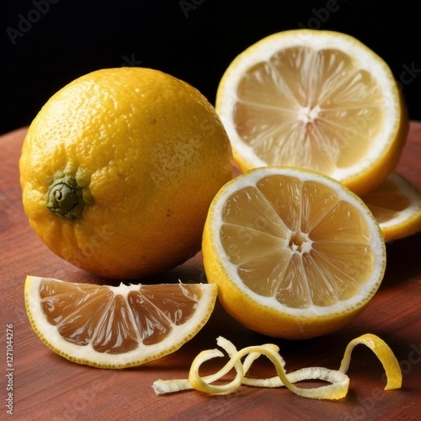 Obraz Fresh Lemon: Whole, Halved & Close-Up