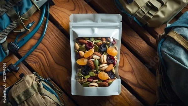 Obraz Trail Mix and Backpacks: A Preparation for an Adventurous Journey