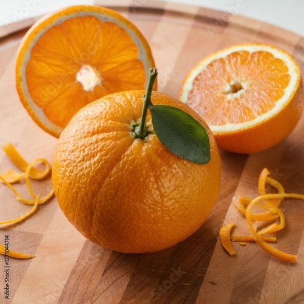 Obraz Orange Arrangement: Whole, Halved & Close-Up