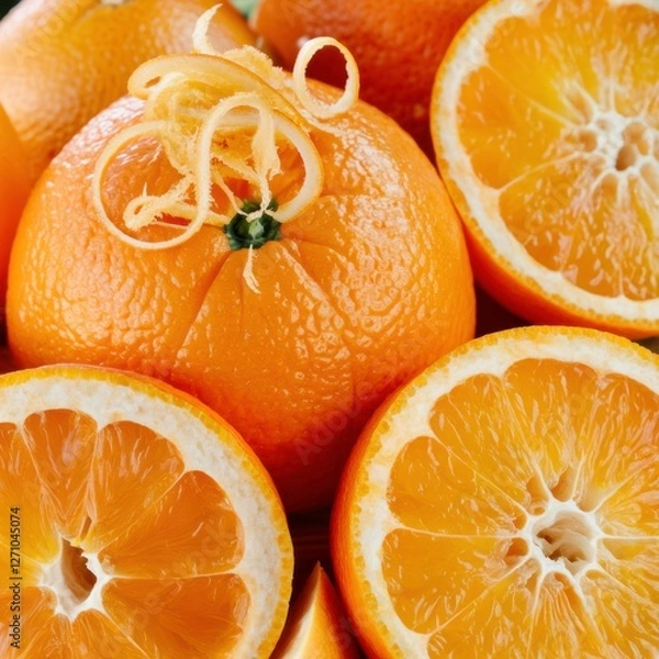 Obraz Fresh Orange: Whole, Halved & Zest