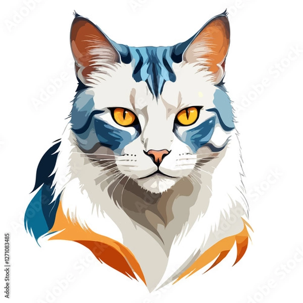 Fototapeta Cat Vector Art with Vibrant Colour Illustration