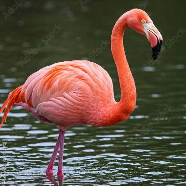 Fototapeta pink flamingo in water