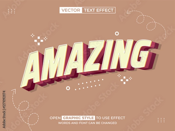 Obraz amazing 3d text effect, font effect, 3d font for title
