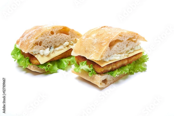 Obraz burger with fish fillet i