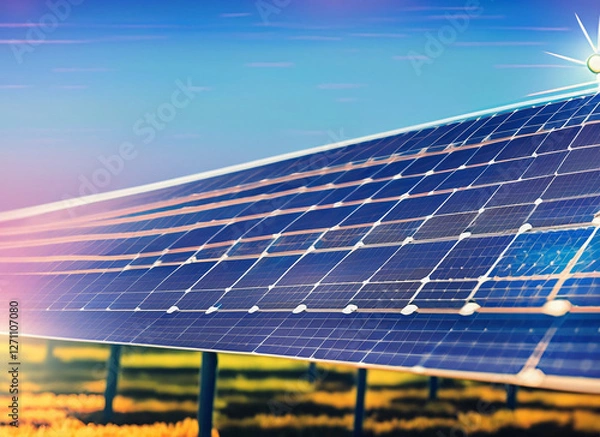 Obraz Electrical energy from solar panels