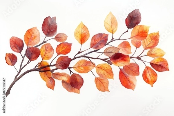 Obraz watercolor decoration elements isolated autumn