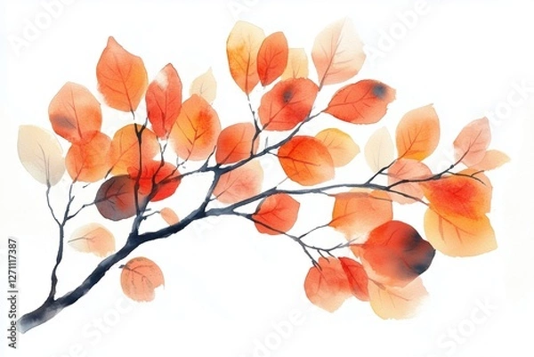 Obraz watercolor decoration elements isolated autumn