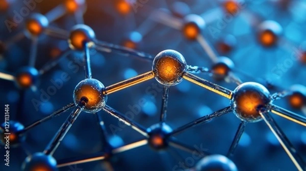 Fototapeta Intricate Molecular Structure: A Stunning Visual Representation of Atoms and Bonds