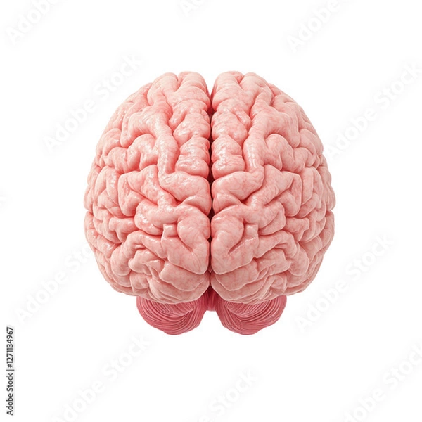 Fototapeta Isolated Anatomically Correct Human Brain, Top View