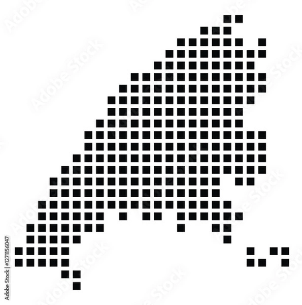 Fototapeta Symbol Map of the City Ruse (Bulgaria) showing the city with a pattern of just a few black squares