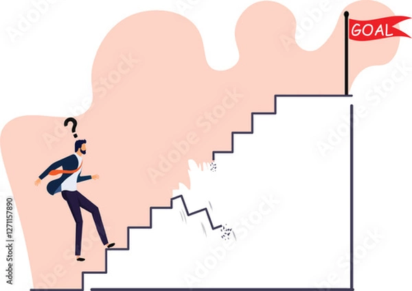 Obraz The Ups and Downs of Success: A Businessman's Journey