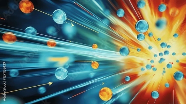 Fototapeta a background showing objects in motion with arrows depicting forces, such as friction and gravity.