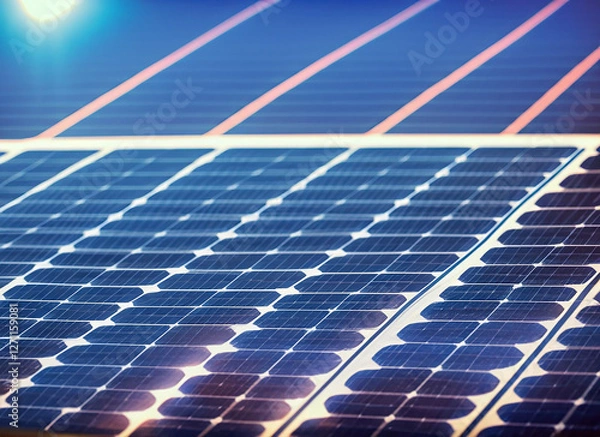 Obraz Electrical energy from solar panels