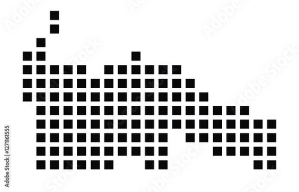 Fototapeta Symbol Map of the City Logrono (Spain) showing the city with a pattern of just a few black squares