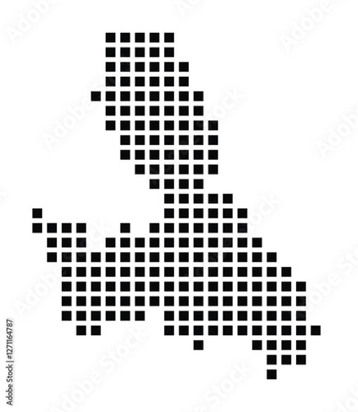 Fototapeta Symbol Map of the City Joensuu (Finland) showing the city with a pattern of just a few black squares