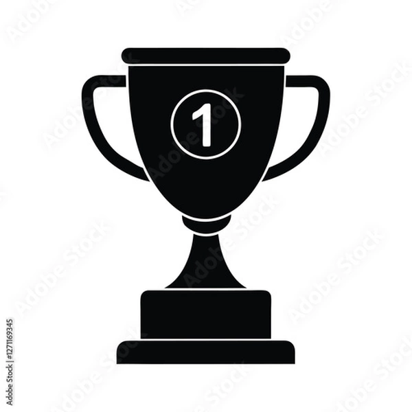 Obraz gold cup isolated on white background