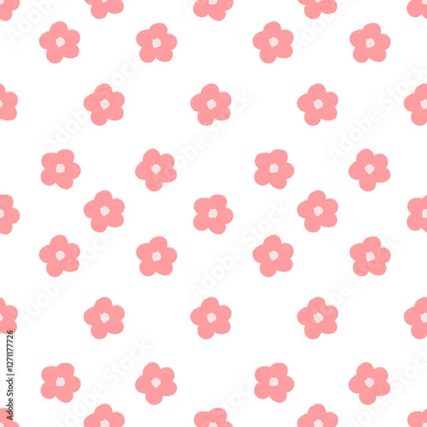 Fototapeta seamless pattern with pink flowers 