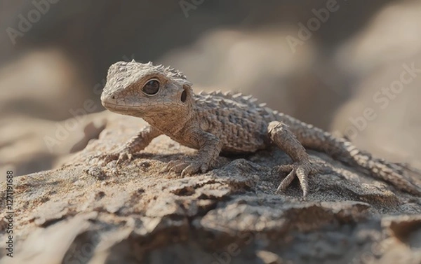 Obraz A tiny lizard rough textured skin in detail