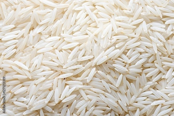 Fototapeta White rice with a natural long grain for texture and background