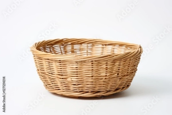 Fototapeta Wicker basket on blank background