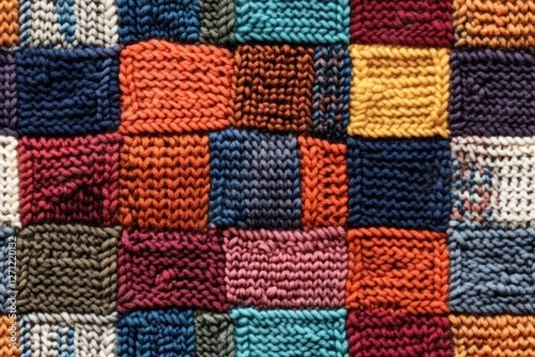Obraz Colorful Knitted Textile Patterns for Cozy Home Decor Inspiration