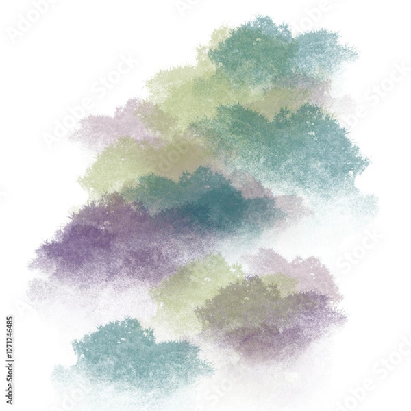 Obraz 雲や森のような和風の素材