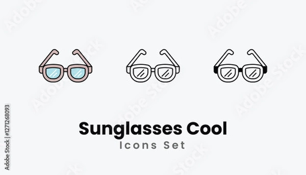 Obraz Sunglasses Cool Icons thin line and glyph vector icon stock illustration