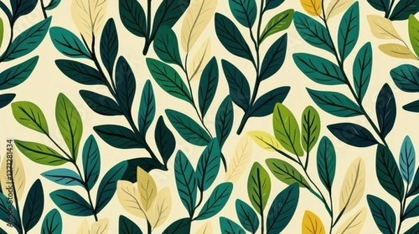 Fototapeta Background pattern leaf concept. Elegant Spring Leaf Pattern Showcasing Vibrant and Lush Green Foliage
