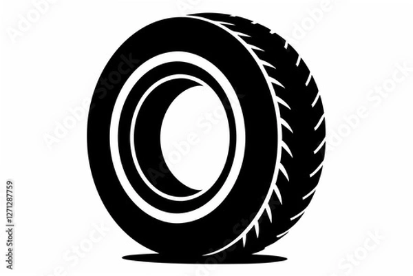 Fototapeta tire  silhouette  vector