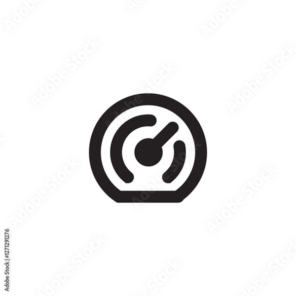 Fototapeta Meter dashboard icon in flat style. Credit score indicator level vector illustration on white isolated background.