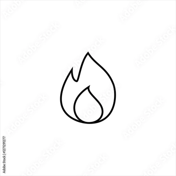 Fototapeta Fire sign. Fire flame icon isolated on white background. Vector illustration
