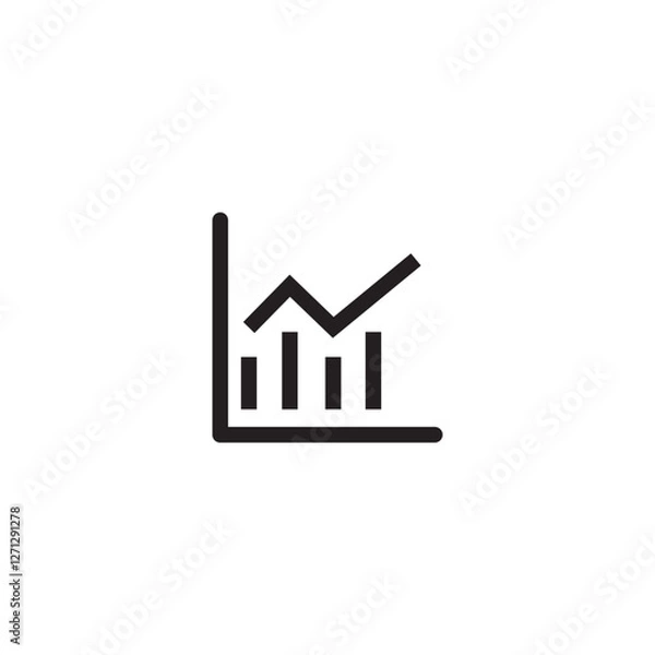 Fototapeta Data Chart Histogram Icon Ideal for Statistical Analysis.Growing graph Icon vector illustration.
