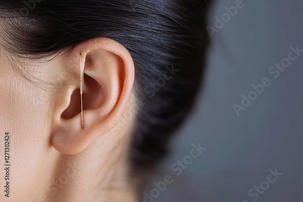 Obraz Acupuncture Needles On Ear, 
