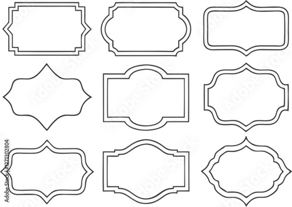 Fototapeta Vintage frames, banners, shapes, labels set vector