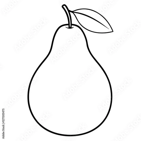 Fototapeta Simple Pear Outline for Vector Projects