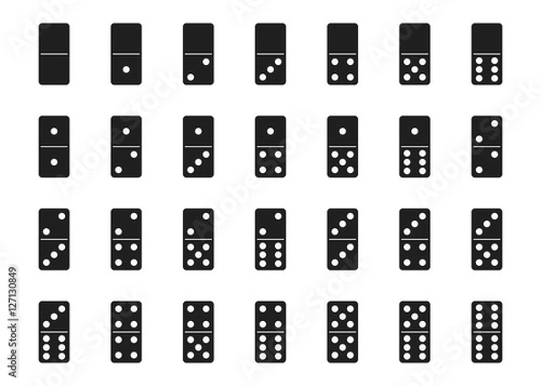 Fototapeta Vector isolated black domino set