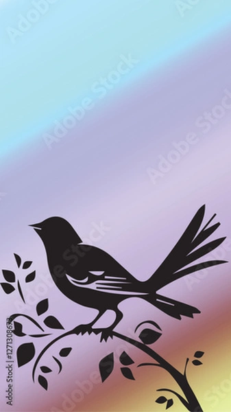 Fototapeta vector illustration of an abstract background with birds