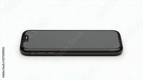 Fototapeta Black Smartphone on White Background