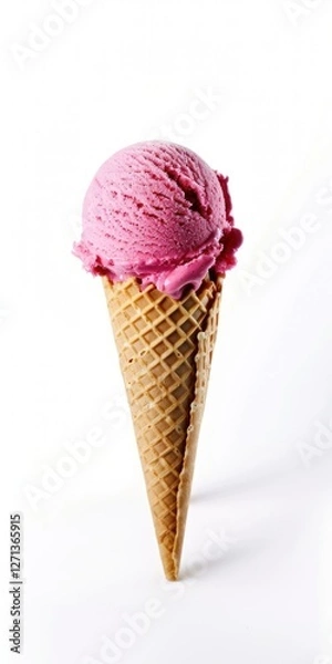 Obraz Delicious pink ice cream cone
