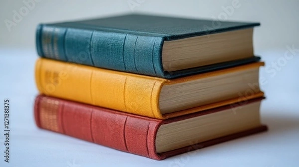 Obraz Colorful Stack of Classic Hardback Books with Pleasing Textures