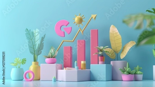 Fototapeta Cartoon illustration of a birthday cake with candles, vector icon design for business, baby, and toy themes, perfect for infographics and symbols