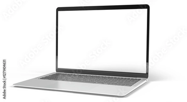 Fototapeta Modern laptop computer screen isolated on transparent background