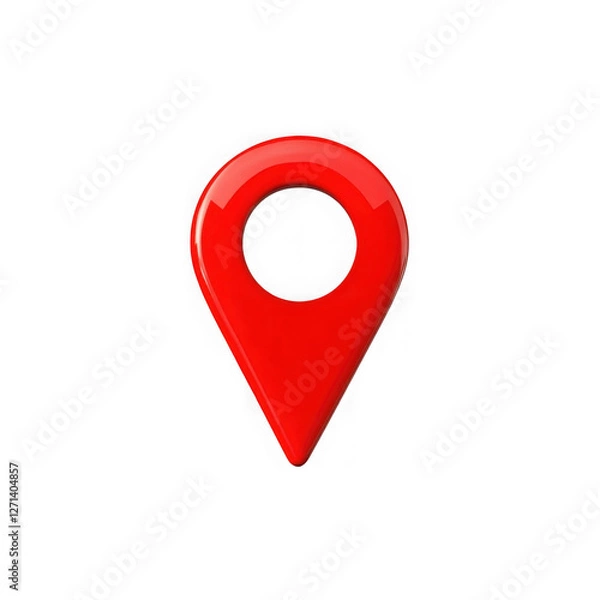Obraz red pin point. map address location pointer symbol 