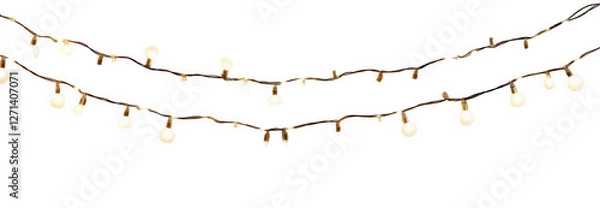 Obraz Vector Christmas garland on an isolated transparent background. Light, light garland PNG, Christmas decoration.