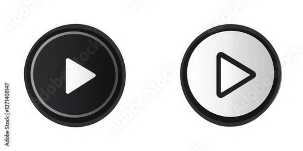 Obraz Play button icons on transparent backdrop. Digita webl vector