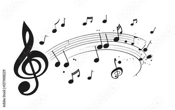 Obraz Music note background vector png 